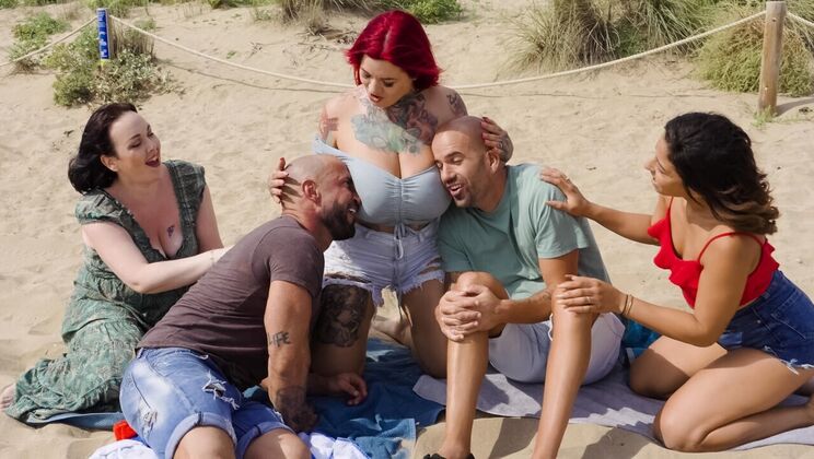 [MonsterCurves] - Beachside Threesome Frenzy - Potro De Bilbao - Sabien DeMonia - Emilio The Machine