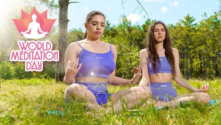 [ClubSweethearts] - World Meditation Day Sex: Brunette Babes Alice Xo & Molly Kit Lick Pussy Outside - Alice Xo - Molly Kit