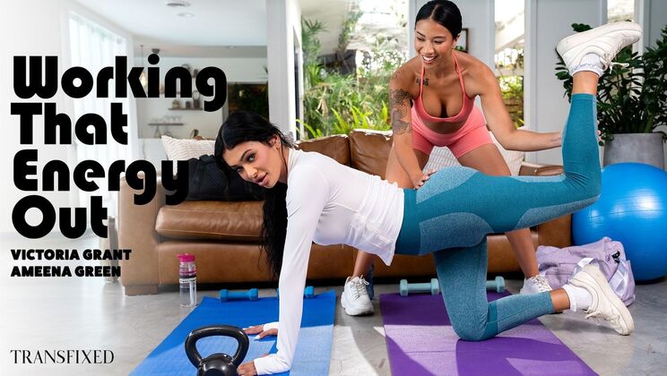 [Transfixed] - Big Tits Ebony Sucks and Fucks White Cock - Ameena Green - Victoria Grant