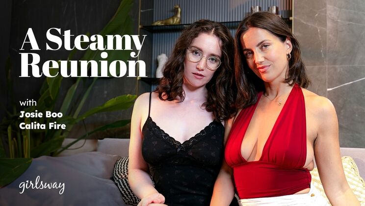 [Girlsway] - MILF Lesbians with Glasses Kiss and Finger Each Other - Calita Fire - Josie Boo