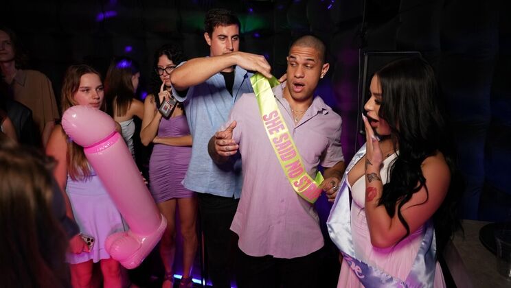 [RKPrime] - Brunette with Natural Tits Takes Big Cock Doggystyle - Mike Ox - Diamond Franco